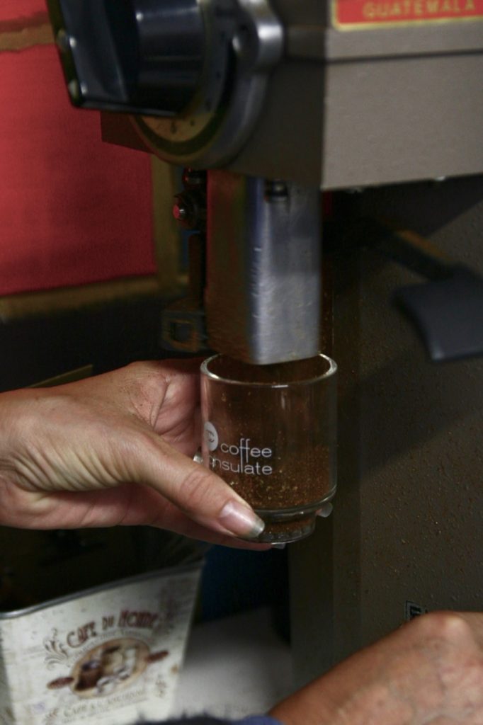 Grind the coffee on a medium coarse setting